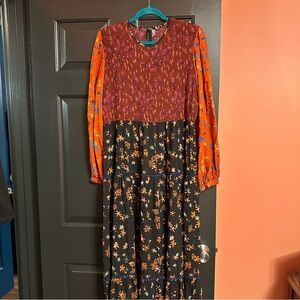 Floral Anthropologie Multi Color Women's Dress
